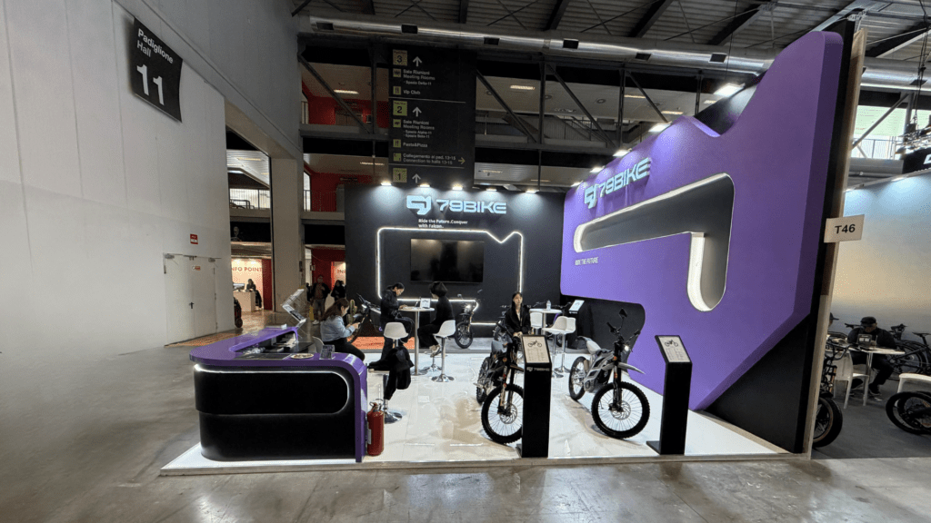 Custom exhibition stand designed and built by Vitera Group at EICMA
