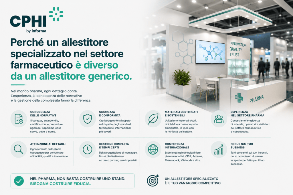 Perché un allestitore specializzato nel settore farmaceutico è diverso da un allestitore generico